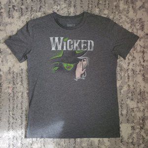 Wicked Defy Gravity North American Tour Green Witch Gray T-shirt Size L